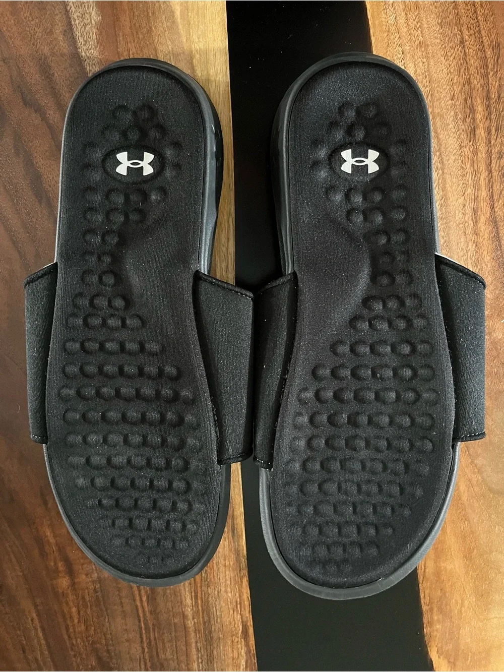Under Armour Mens Ignite Select Slides Black White Size 9 Memory Foam Sandals